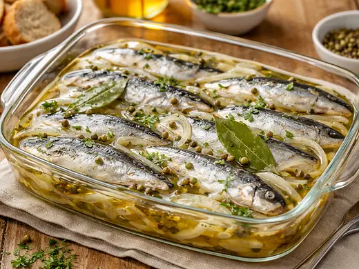 Sardinas marinadas en vinagre de sidra
