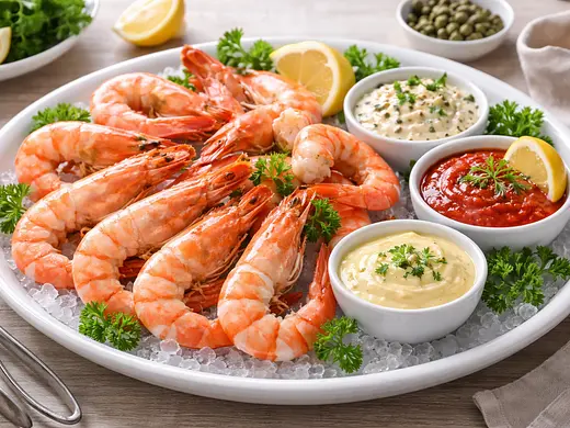 Camarones gigantes al natural