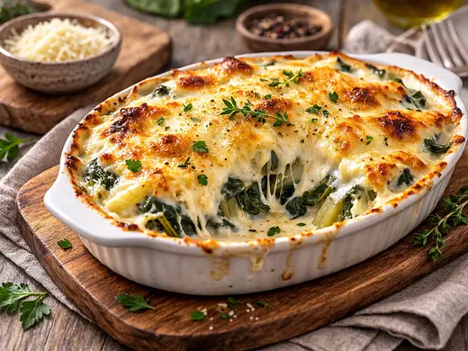 Acelgas gratinadas con bechamel