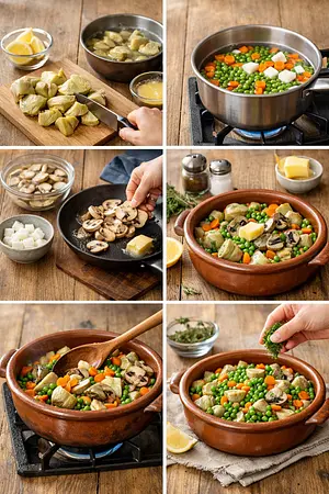 Macedonia de hortalizas - guia visual del proceso