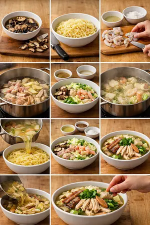Sopa chop suey - guia visual del proceso
