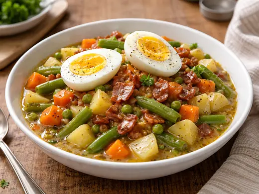 Menestra de verduras con tocino