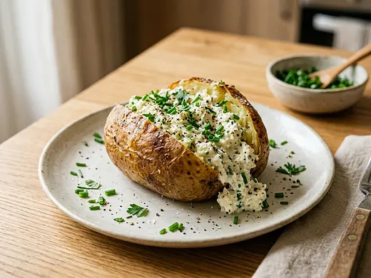 Papas al horno con requesón