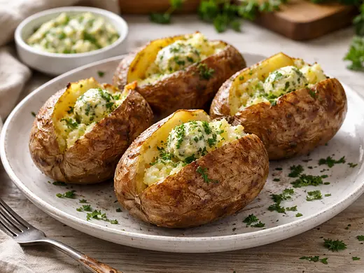 Papas asadas al horno con mantequilla