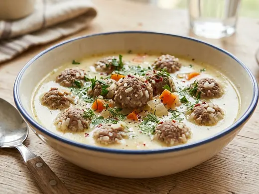 Caldo de albóndigas a la turca
