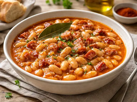 Potaje de alubias blancas con panceta