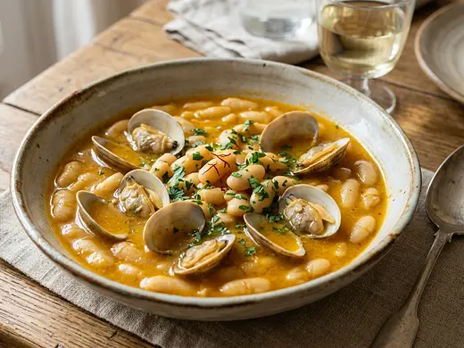 Alubias blancas con almejas