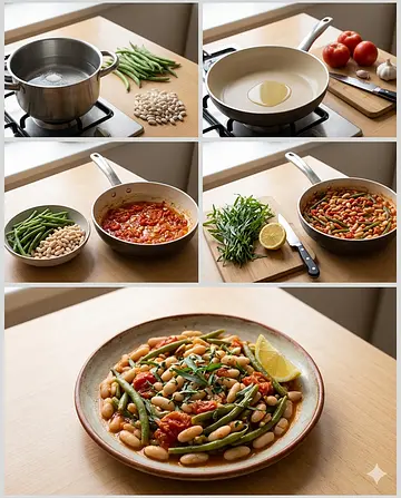 Alubias blancas a la provenzal - guia visual del proceso