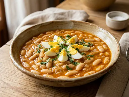 Alubias blancas estofadas tradicionales