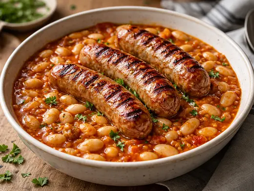 Alubias blancas con salchichas