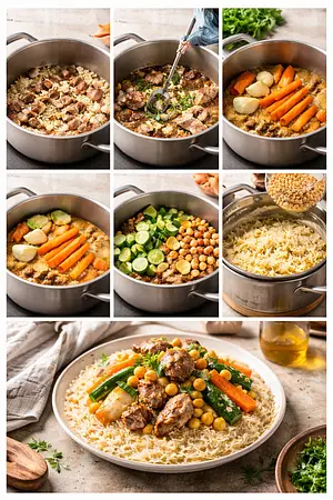 Cuscús Argelino Tradicional - guia visual del proceso