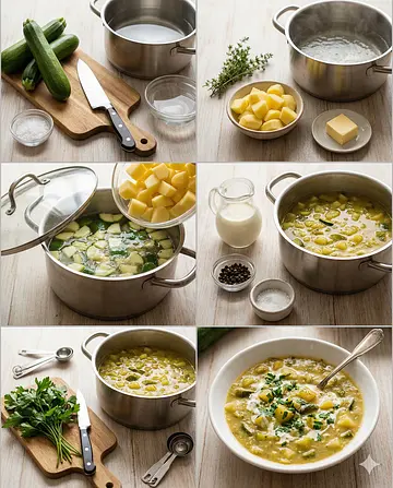 Potaje de calabacines - guia visual del proceso