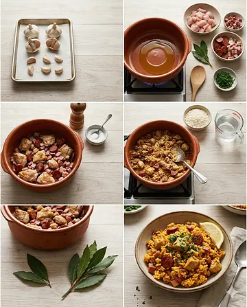 Arroz a la andaluza - guia visual del proceso