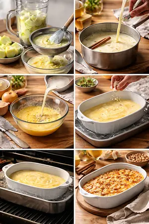 Postre de melón horneado - guia visual del proceso