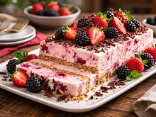 Postre Frío de Zarzamoras y Fresas sin Horno