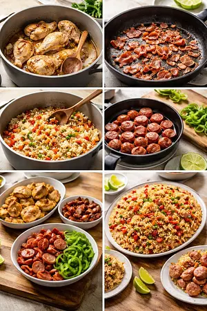 Arroz con pollo casero - guia visual del proceso