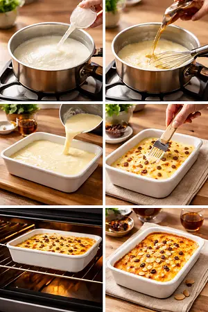 Leche envinada al horno - guia visual del proceso