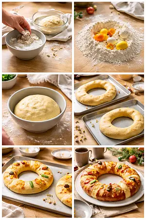 Rosca de Reyes Tradicional - guia visual del proceso