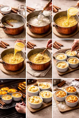 Cocada dorada tradicional - guia visual del proceso