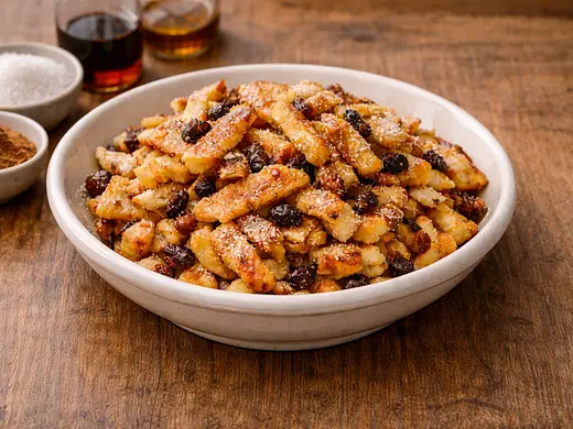 Tortillitas de manzana con pasas y Madeira