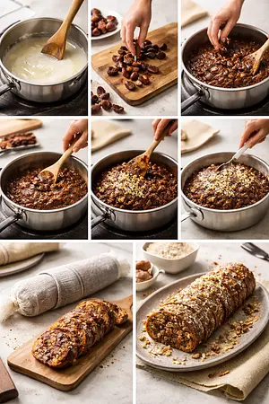 Bollo de dátil y nuez - guia visual del proceso