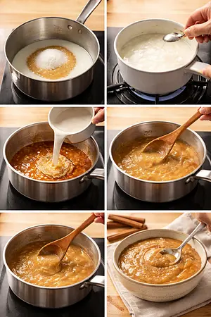 Leche quemada - guia visual del proceso