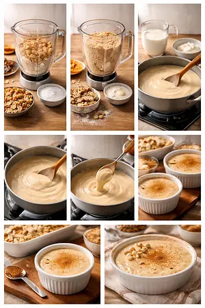 Postre de cacahuate cremoso - guia visual del proceso