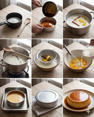 Flan de la abuela tradicional - guia visual del proceso