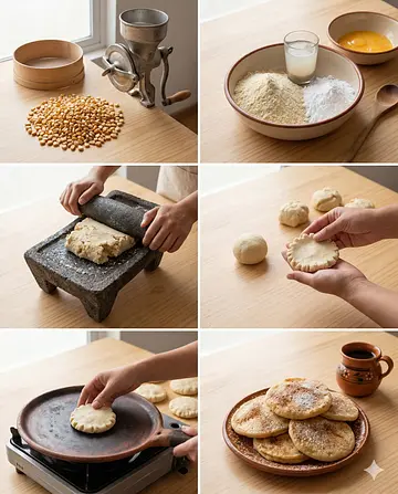 Gorditas de la Villa - guia visual del proceso