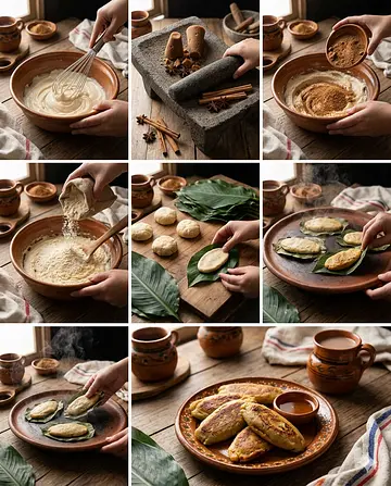 Tepopoztes: Pan de Maíz Tradicional de Tepoztlán - guia visual del proceso