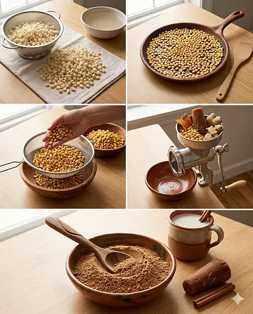 Pinole de Sonora tradicional - guia visual del proceso