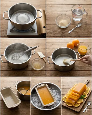 Gelatina de naranja casera - guia visual del proceso