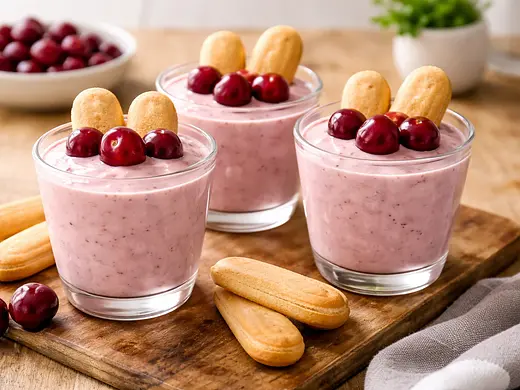 Crema de cerezas con soletas