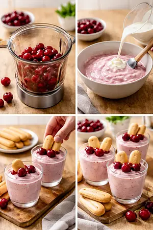 Crema de cerezas con soletas - guia visual del proceso