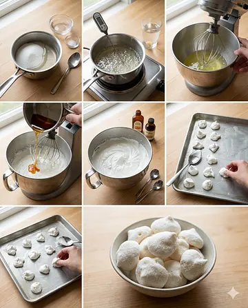 Besos de Almendra y Miel - guia visual del proceso