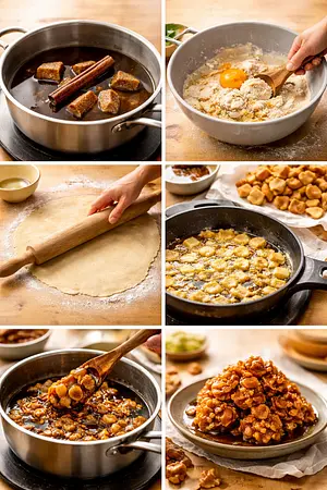 Muéganos tradicionales de piloncillo - guia visual del proceso