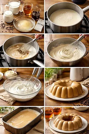 Gelatina de café con coñac - guia visual del proceso