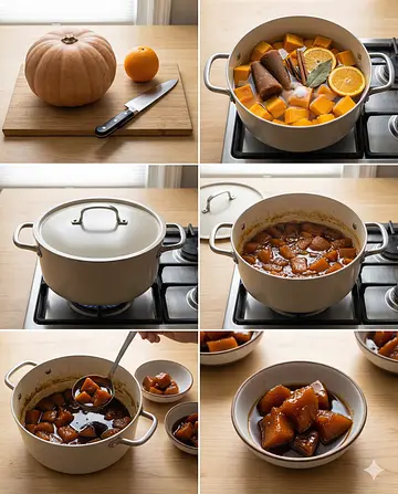 Dulce de calabaza - guia visual del proceso