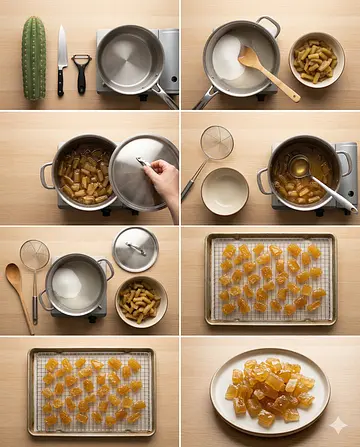 Acitrón de biznaga - guia visual del proceso