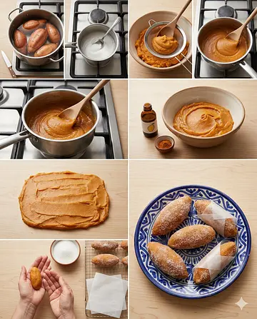 Camotes de Puebla Tradicionales - guia visual del proceso