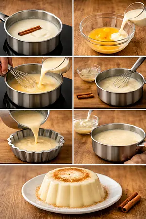Gelatina de leche con canela - guia visual del proceso