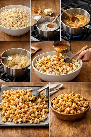 Palomitas de maíz dulces - guia visual del proceso