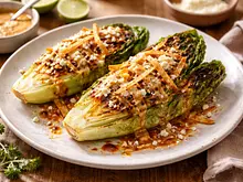 Corazones de Lechuga Asados con Aderezo de Chile Meco