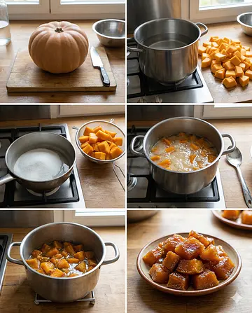 Calabaza de Castilla cubierta - guia visual del proceso