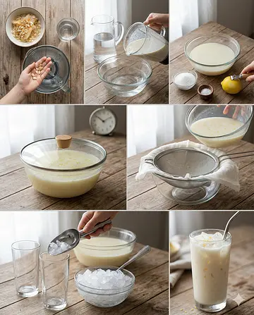 Horchata de semillas de melón - guia visual del proceso
