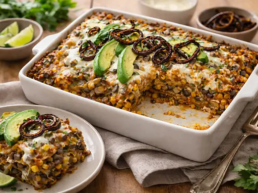 Pastel Azteca de Pasilla y Hongos