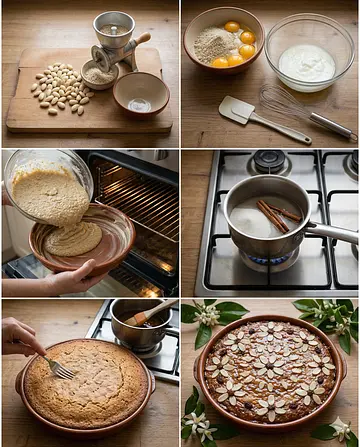 Torta de almendra tradicional - guia visual del proceso