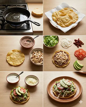 Tostadas Compuestas - guia visual del proceso