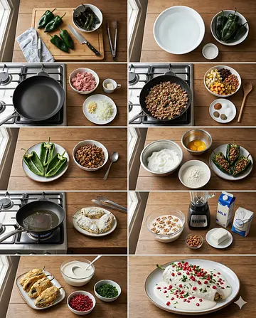 Chiles en Nogada Tradicionales - guia visual del proceso