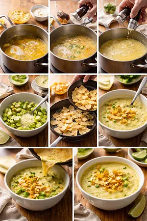 Sopa de aguacate - guia visual del proceso